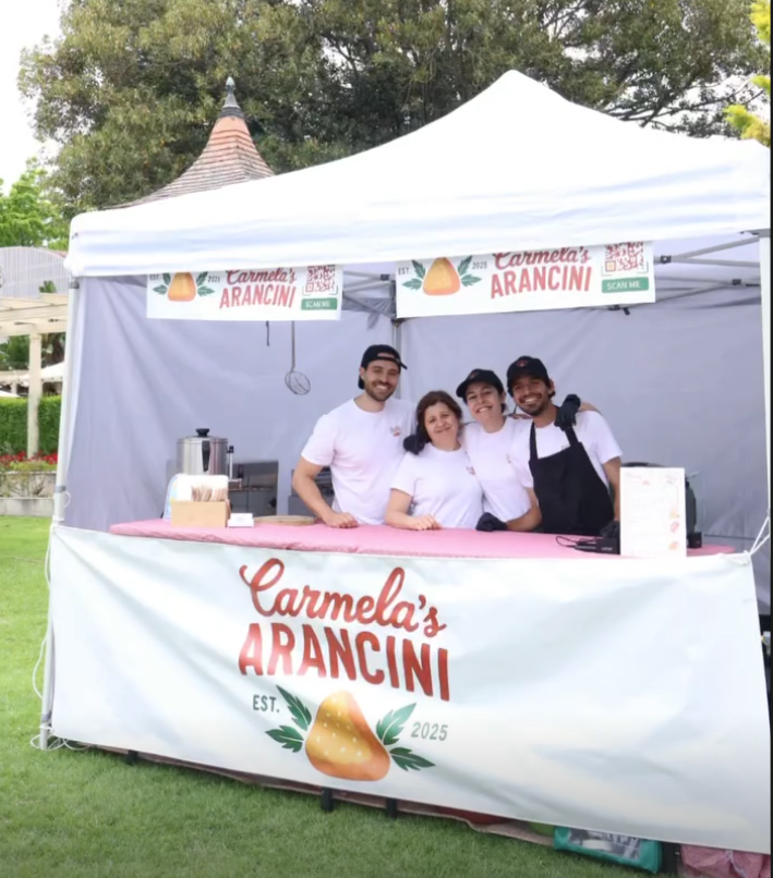The Carmela's team frying arancini on site at an event